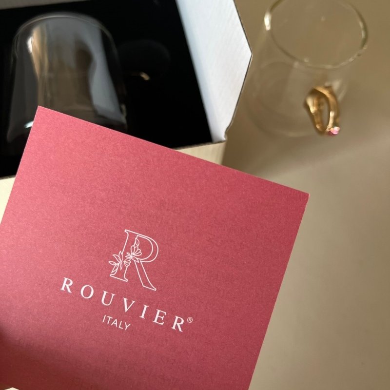 Rouvier lovering double glass & swarovski crystal