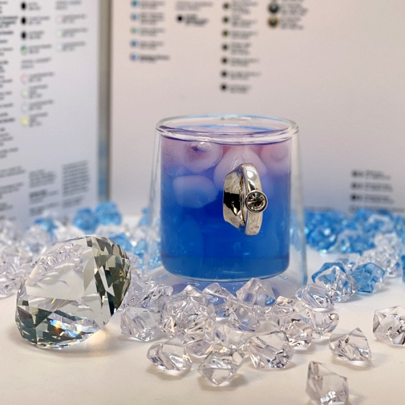 Rouvier lovering double glass & swarovski crystal