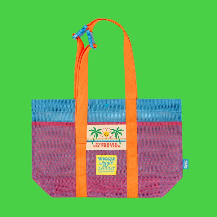 Mesh beach bag - sunset pink