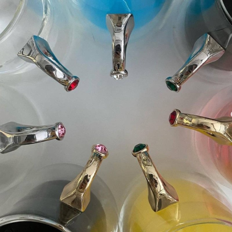 Rouvier lovering double glass & swarovski crystal