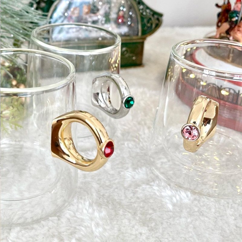Rouvier lovering double glass & swarovski crystal