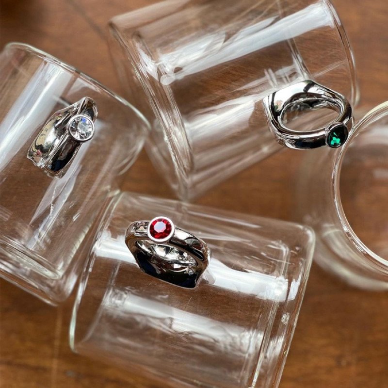 Rouvier lovering double glass & swarovski crystal