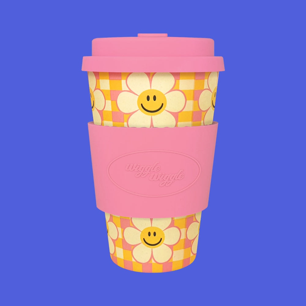 Bamboo eco mug - Smile We Love Check