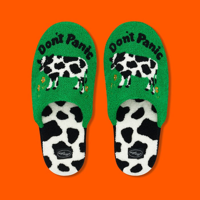 Terry Home Slipper - Don't Panic Green