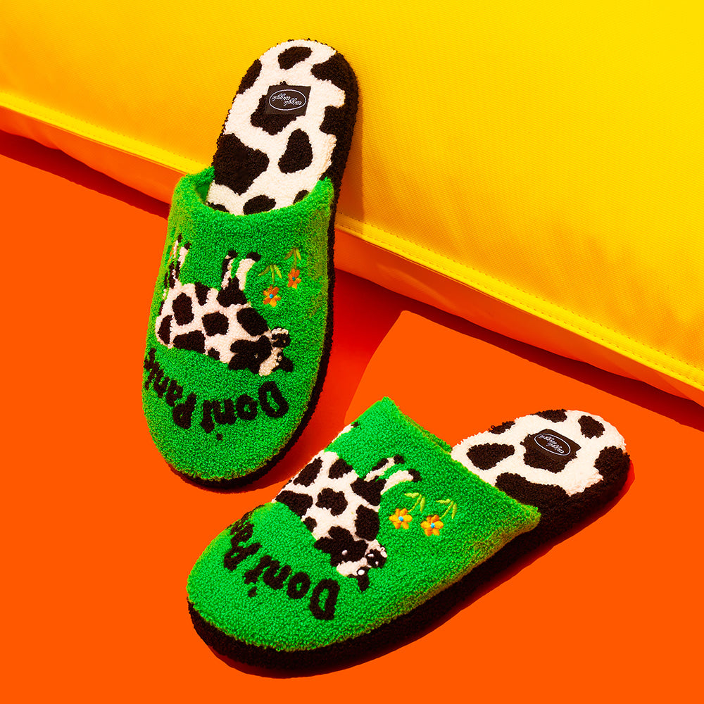 Terry Home Slipper - Don't Panic Green