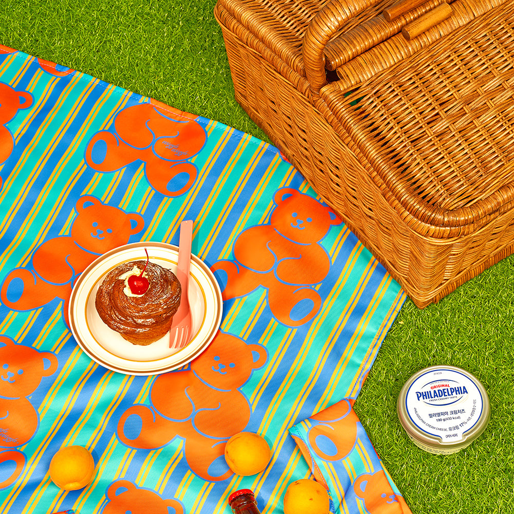 Picnic Mat - Teddy Bear Stripe