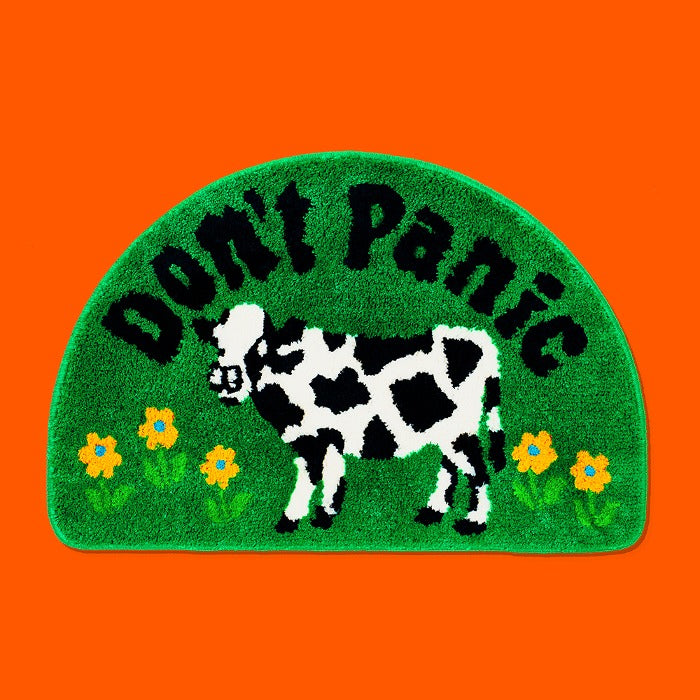 Floor mat - Don't panic green